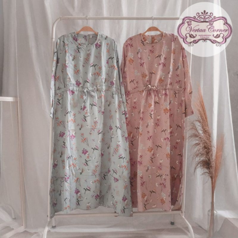 Maxy dress bunga kecil busui tali serut
