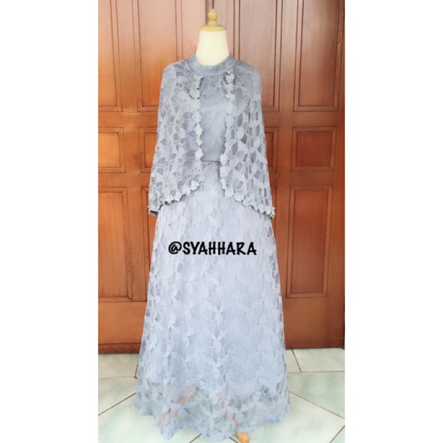 SALE Cape dress Brokat, dengan Aplikasi Mutiara