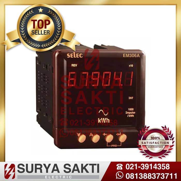 SELEC DIGITAL PANEL ENERGY METER KWH EM306-A EM306A