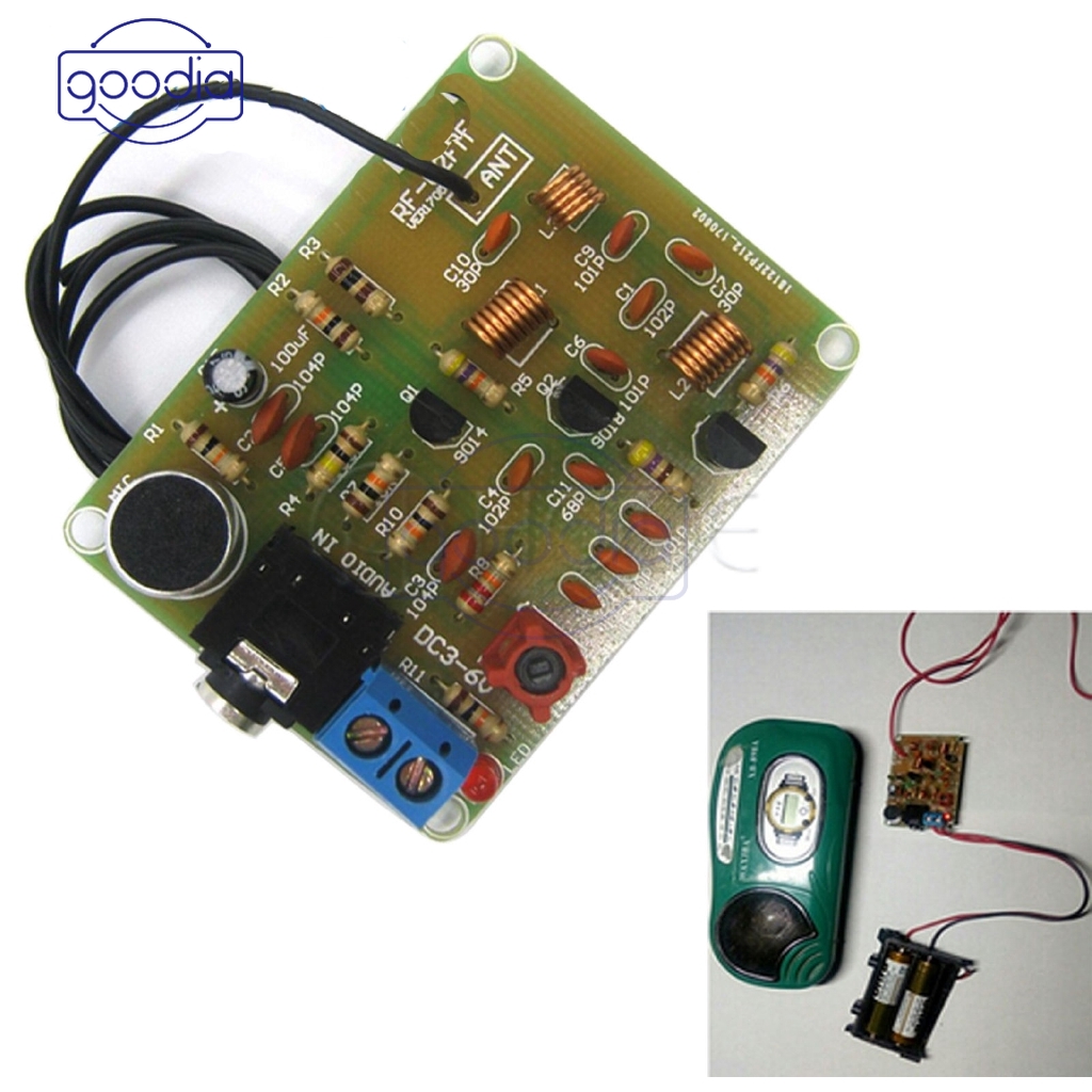 Fm Nirkabel Mikrofon Suite Fm Radio Transmitter Kits 1.5-9v 88-108mhz Modul