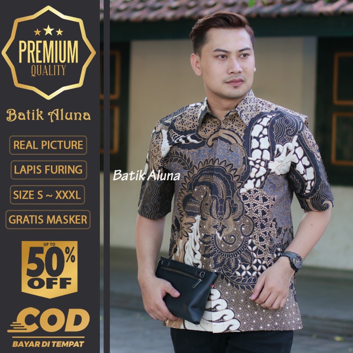 BATIK PRIA LENGAN PENDEK MEWAH PREMIUM ALUNA PRABUSENO SHANGHAI KERIS KEMEJA BATIK ACARA NIKAHAN KER