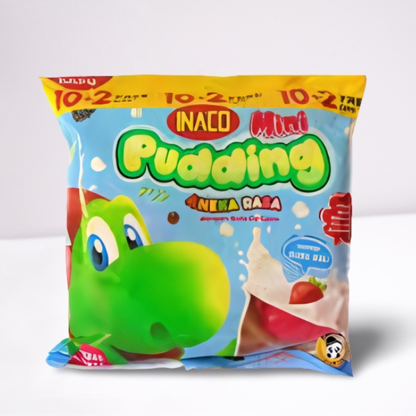 Inaco mini pudding nata de coco renceng ( 10+1 sachet / renceng ) Snack puding enak dan murah