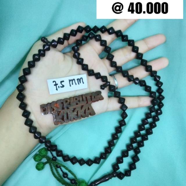 ( SUPER MURAH ) Grosir 5 pcs tasbih Kokka kaukah kaokah fukakah koka wajik rumbai 7,5 hitam