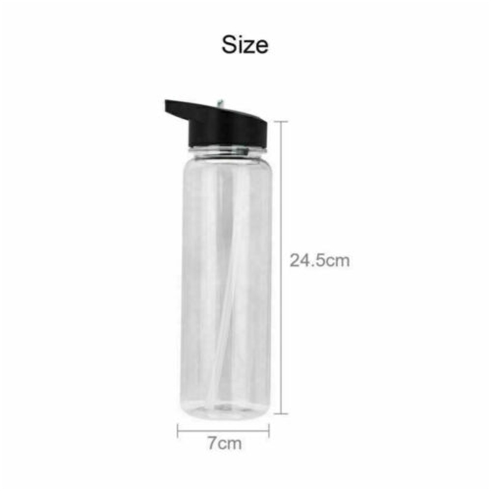 WONDERFUL 750ml Transparent Sports Water Bottle Travel Drinking Canteen Leakproof  Bottles Portable Gym With Flip Straw Clear BPA Free Sport Cup/Multicolor