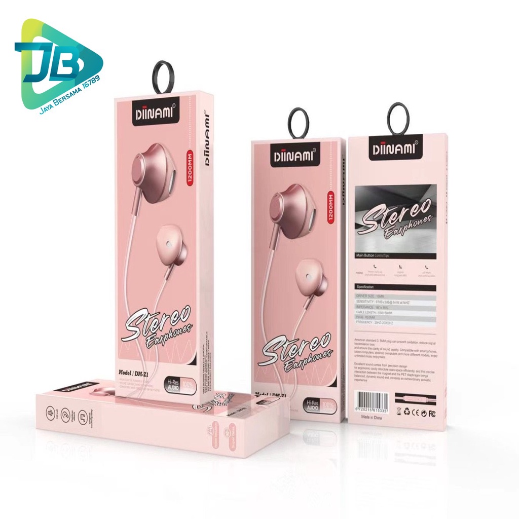 BM076 Headset earphone Hf macaron DIINAMI Z1 METAL super extra BASS for oppo Samsung vivo xiaomi JB4844