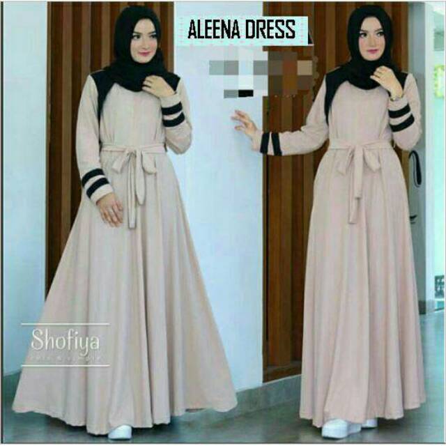 ALEENA DRESS COKLAT MUDA