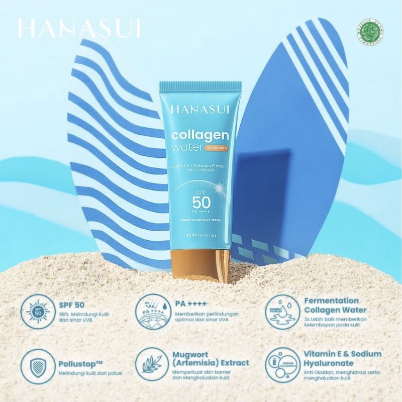 ❤mawarjingga❤ HANASUI Collagen Water Sunscreen SPF50 spf 30 PA+++ 30ml - Sunscreen Perlindungan