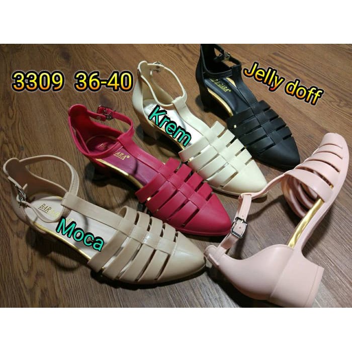 jelly shoes bara bara sepatu wanita wedges karet import 3309
