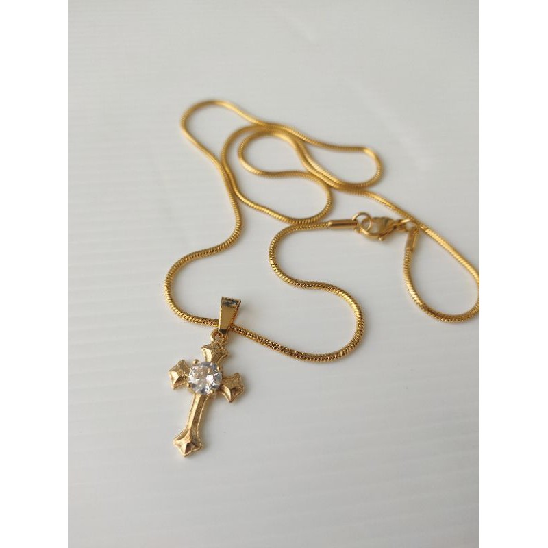 Kalung  Salib Permata Import Kalung Rohani Kalung Titanium18