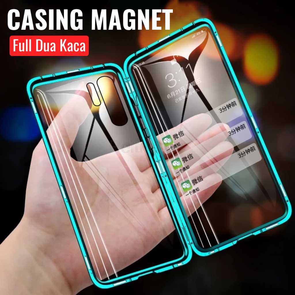 Vivo X60 X70 PRO 5G Y20SG Magnetic Case Full Cover Double Side Glass Magnet Casing Kaca
