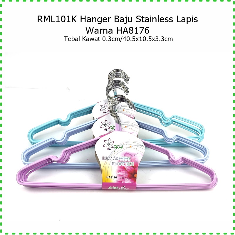 Hanger Baju/Gantungan Baju Stainless Lapis Warna