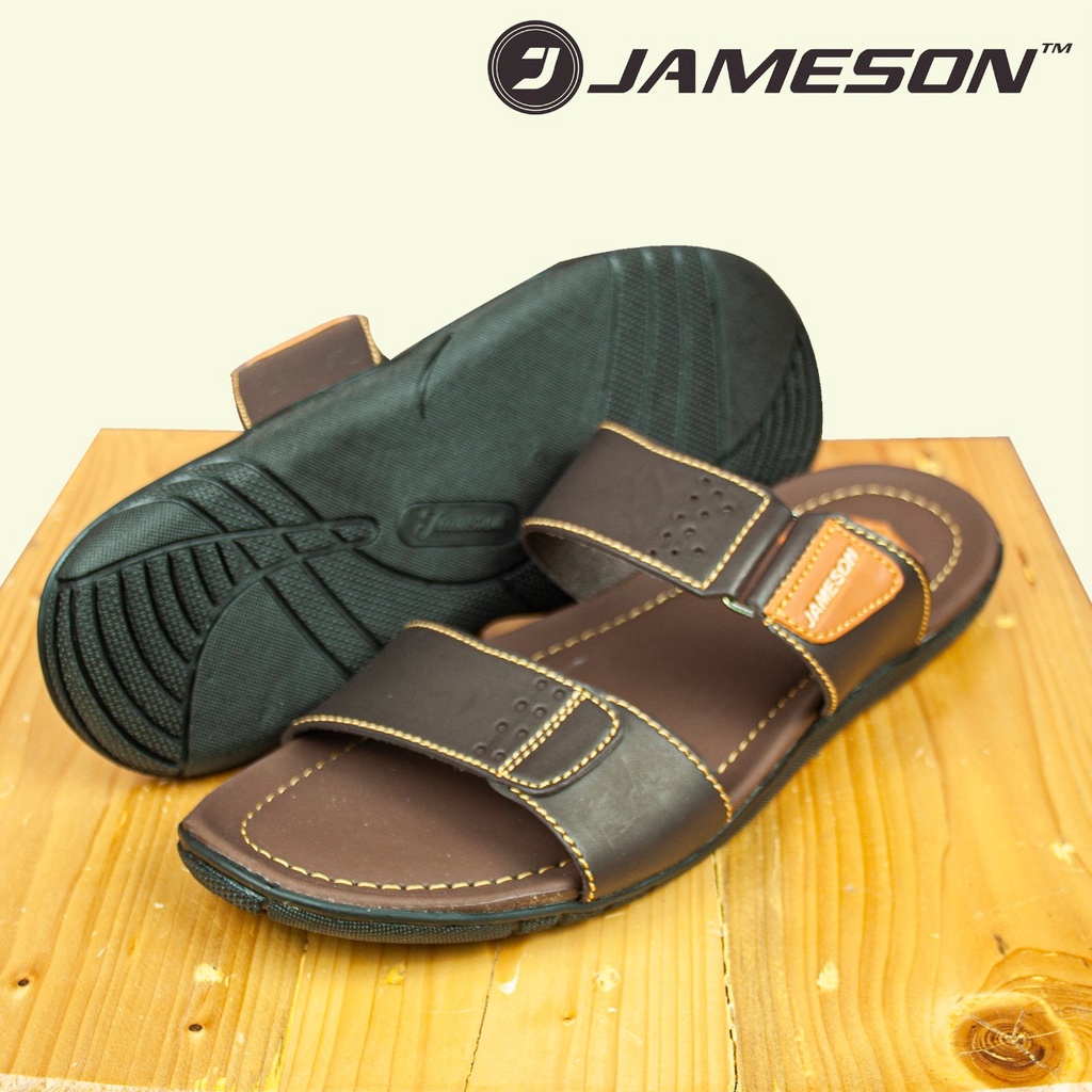 Sandal Kulit Pria Bahan Premium Ban 2 Slop Kualitas Import - Alora 02 (38/42)