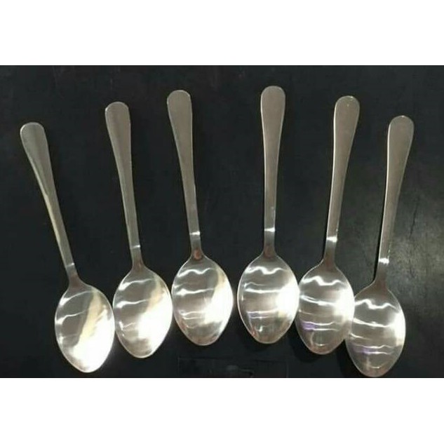 [BISA COD] PROMO Sendok Makan Isi 6 Pcs Model Polos Stainless Tebal 189 27gr Harga Murah Terjangkau