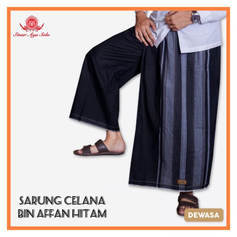 Sarung Celana Bin Affan Hitam Dewasa Jumbo Pria Murah Celana Sarung Grosir Murah