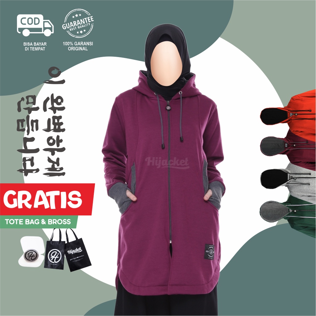 HIJACKET MUSLIMAH ELEKTRA / HIJACKET OFFICIAL / JAKET HIJABER MUSLIMAH / azmi hijab jacket muslimah