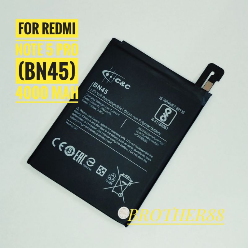 BATTERY BATERAI BATRE XIAOMI REDMI NOTE 5 PRO (BN45) ORIGINAL C&amp;C