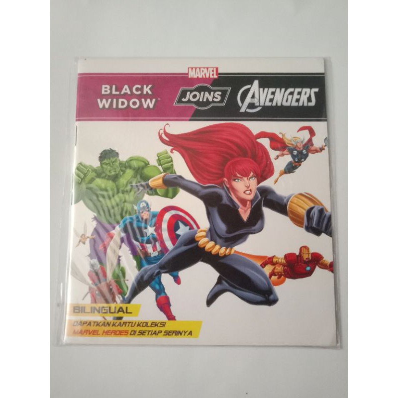 Buku Anak Bilingual Black Widow Joins Avengers