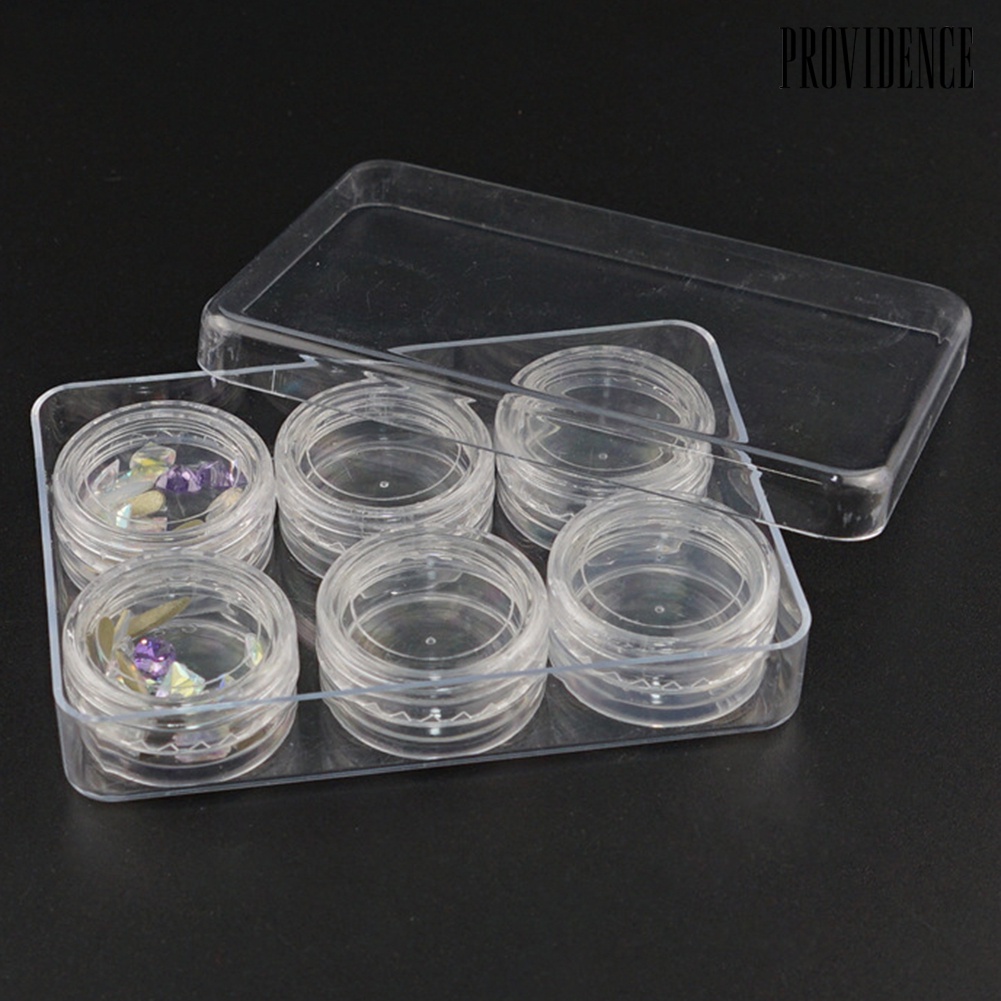 Providence Mini 6 Grid Nail Art Storage Box Rhinestones Jewelries Beads Case Container