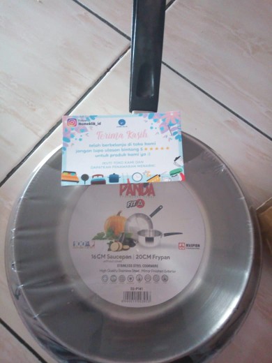 Home-klik Maspion Panda Fit A Set Wajan Penggorengan Sauce Pan 16 Cm & Fry Pan 20 Cm