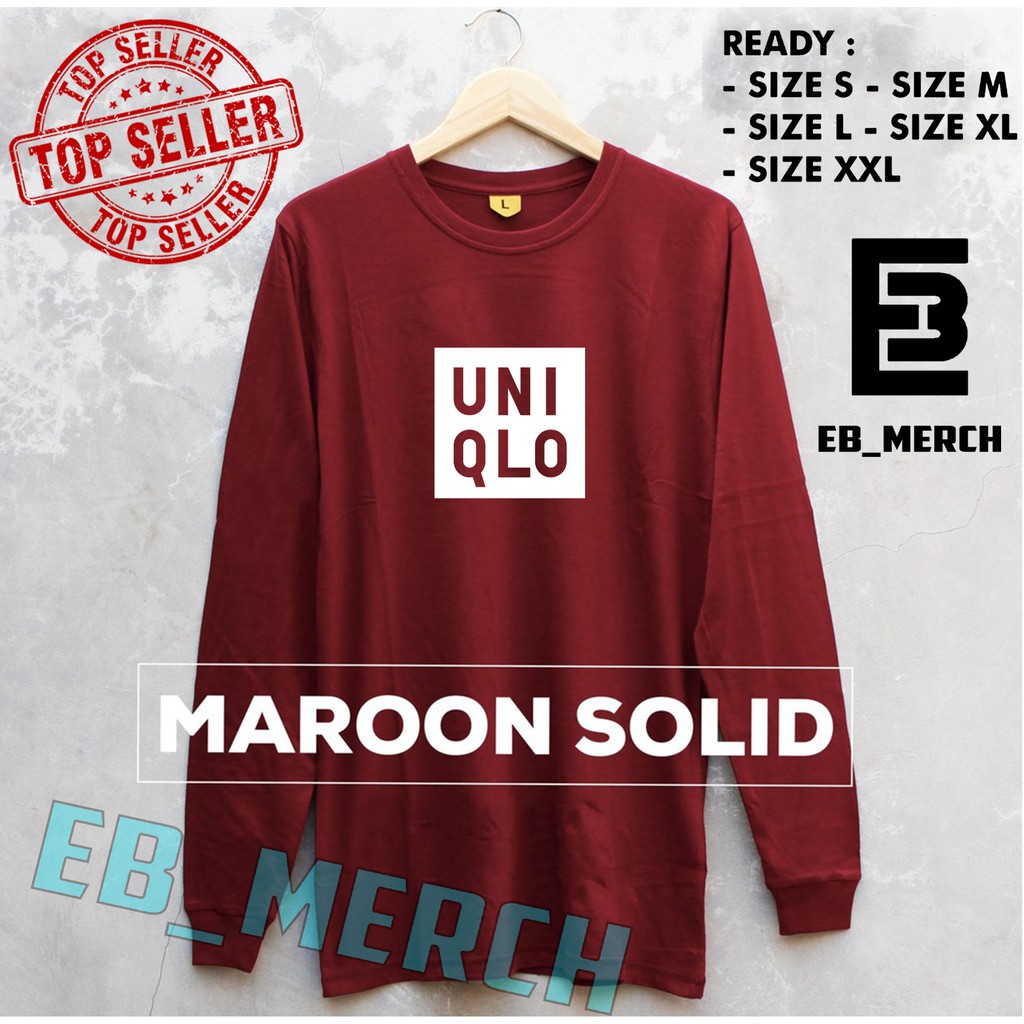 Import Quality!!! MURAH BAJU KAOS LENGAN PANJANG  UNIQLO V2  keren EB_MERCH-3