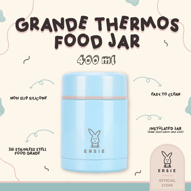 ERSIE PETITE THERMOS FOOD JAR 260ml - GRANDE THERMOS FOOD JAR 400ml