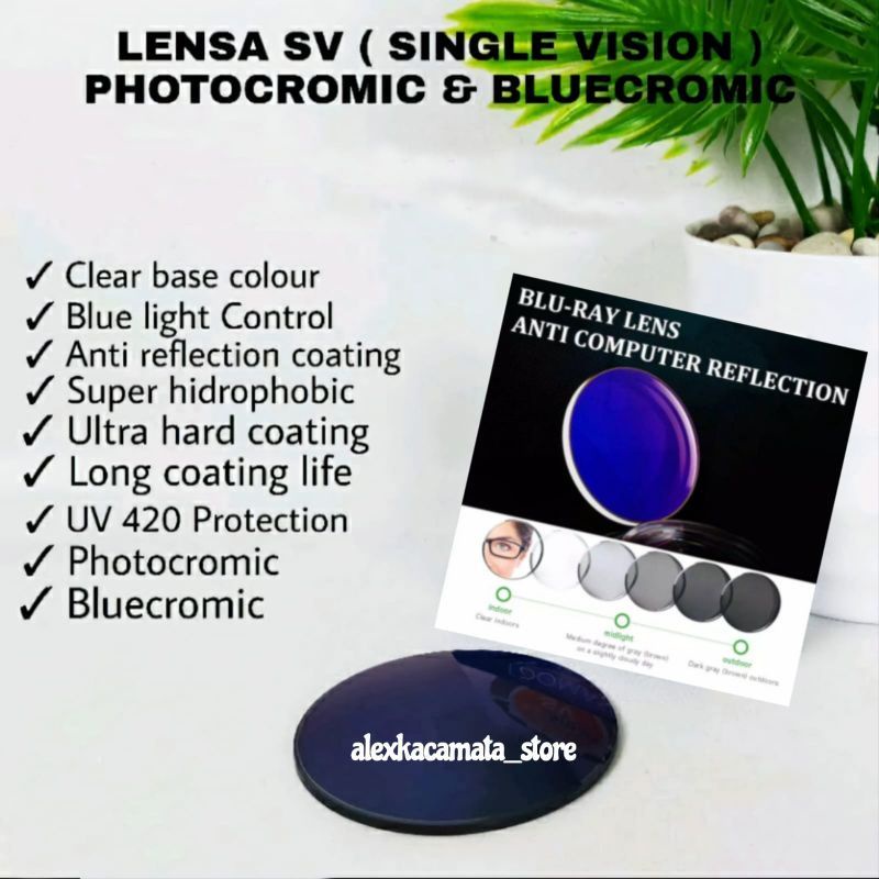 LENSA TAMBAHAN ANTI BLUERAY PHOTOCROMIC ( PAKET LENGKAP )