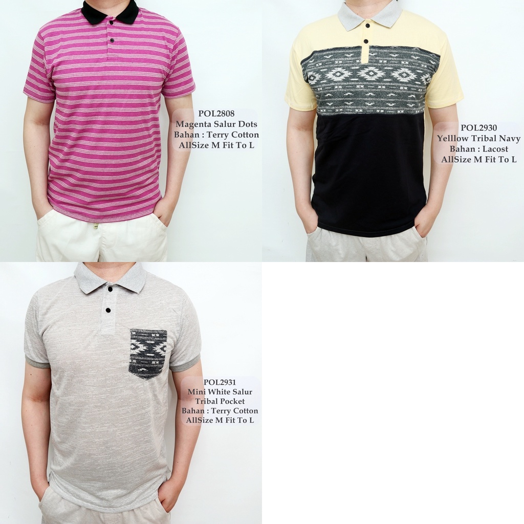 Kaos Berkerah Cowok / Kaos Polo Pria Keren / Polo Kerah Motif Pria / Polo Kerah Motif Pria G004