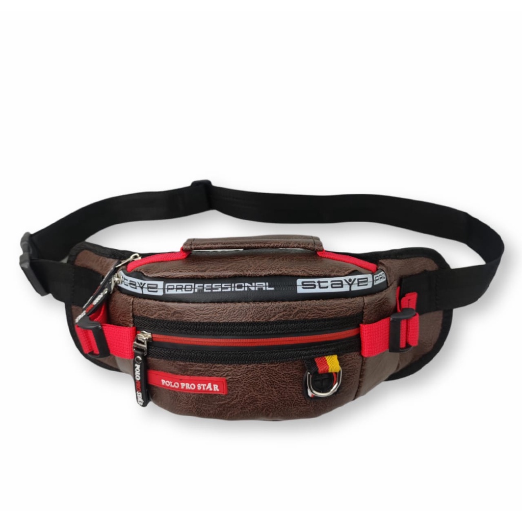 Tas Pria Tas Selempang Tas Pinggang Kulit PU Leather Original Polo Prostar Waistbag