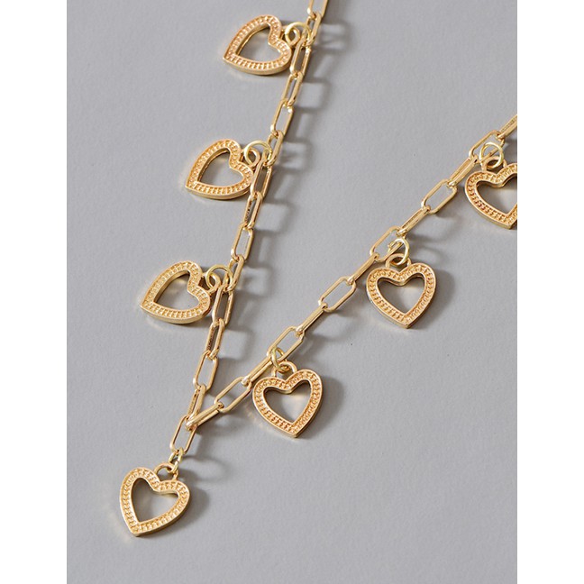 LRC Kalung Fashion Gold Color Alloy Love Necklace P82860