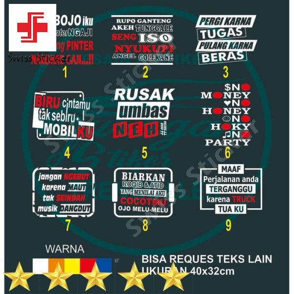 Murah Stiker Cutting Kata Lucu Motivasi untuk kaca pintu truck canter pickup Keren
