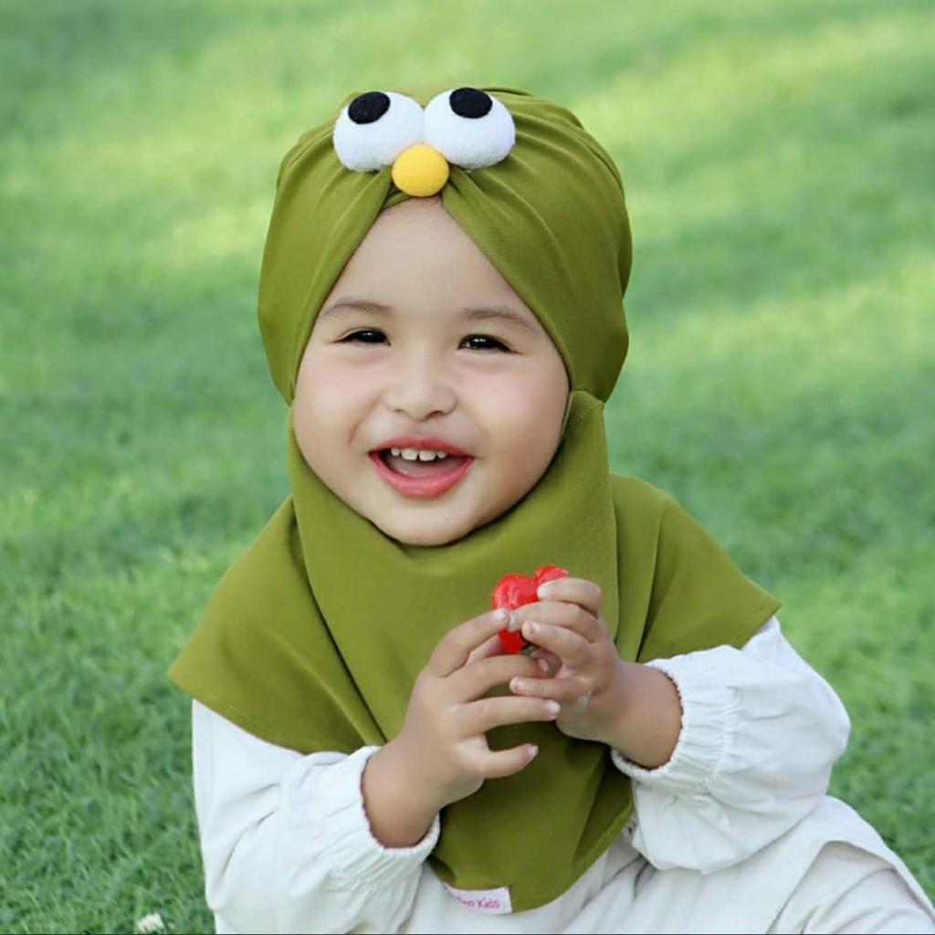 Jilbab Anak Elmo Emoticon / Jilbab Anak Murah / Hijab Anak Karakter Elmo