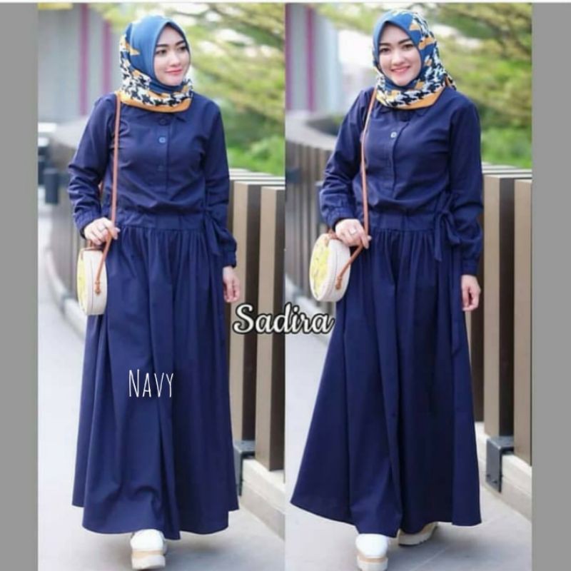 gamis serut pinggang sadira dress wanita kekinian