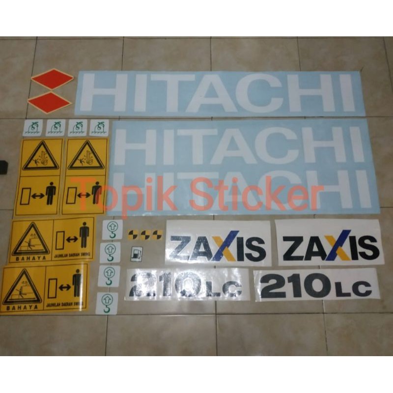 Sticker Excavator HITACHI Zaxis 210 LC, Stiker Alat Berat