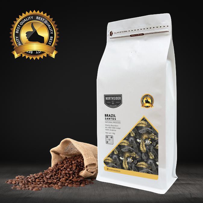

BIJI KOPI ARABIKA BRAZIL SANTOS NATURAL -1KG NORTHSIDER COFFEE - BIJI KOPI