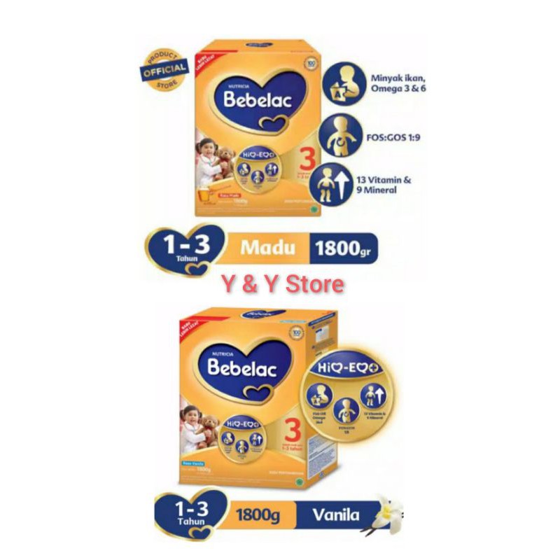 Bebelac 3  Madu 1800 Gram / Vanila 1800 Gram / Susu Formula / Susu Bayi / Bebelac 3