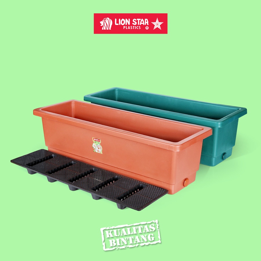 LION STAR FP 12 SMALL FLOWER POT BUNGA PERSEGI PANJANG KECIL LIONSTAR - Putih