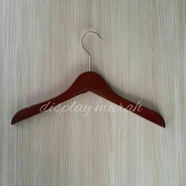 Hanger kayu anak wallnut coklat tua