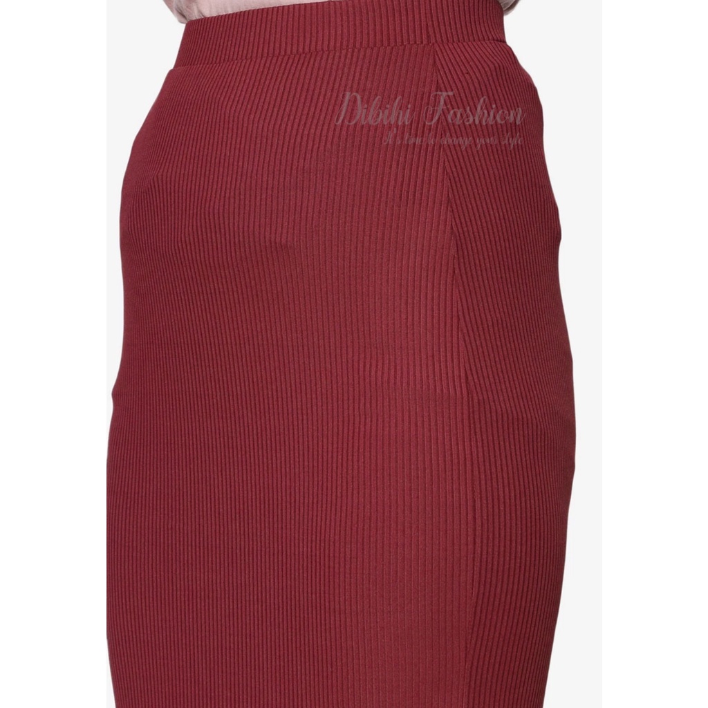 Rok Span Rajut  Rok Rajut Panjang Rok Span Knitted Panjang Rok Panjang Polos Rok Hitam Polos Rok Kerja Wanita-7