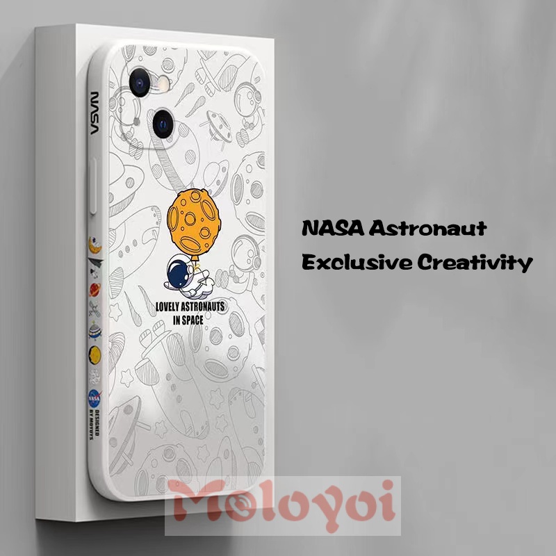 Soft Case Tpu Motif Nasa Astronot Luar Angkasa Untuk Iphone Xr 6 6s 7 8 Plus 11 13 12 Pro Max Se 2020 X Xs Max