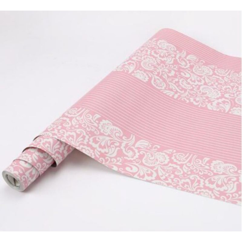 Wallpaper Dinding Motif Batik Bunga  Warna Pink