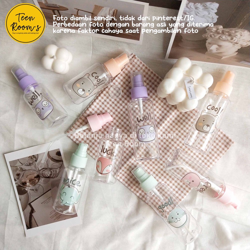 TEEN ROOM | Botol Pump Kosongan 50ml 75ml 100ml Lucu Travel Friendly untuk isi Kebutuhan Toiletries