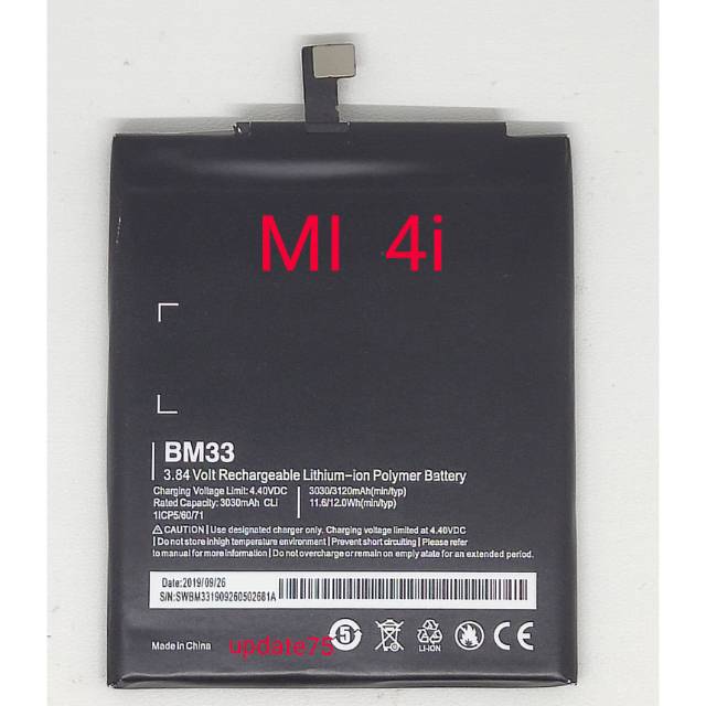 Baterai Xiaomi Mi 4i  BM33 original