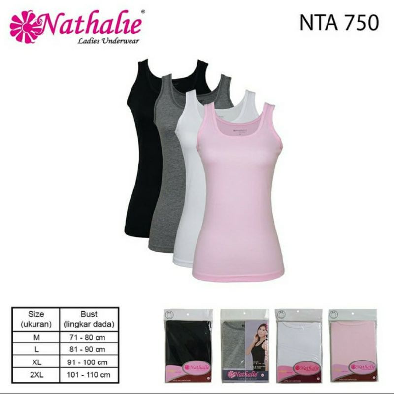Nathalie kaos Tanktop wanita Basic NTA 750