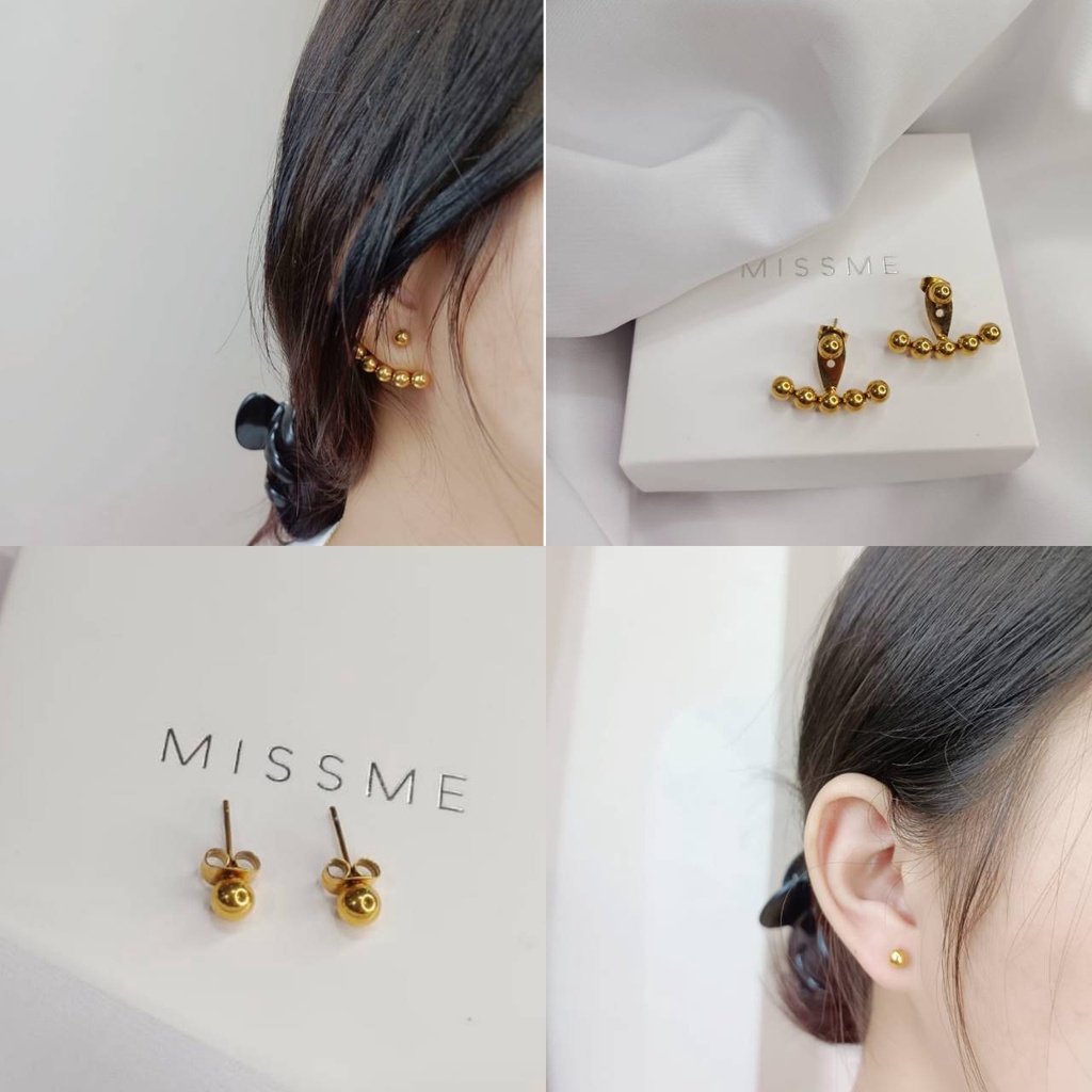 anting cantik pesta two model titanium + box