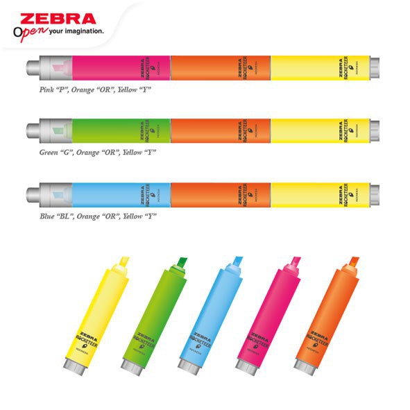 

Zebra Rocketeer Highlighter - 3 Color in 1