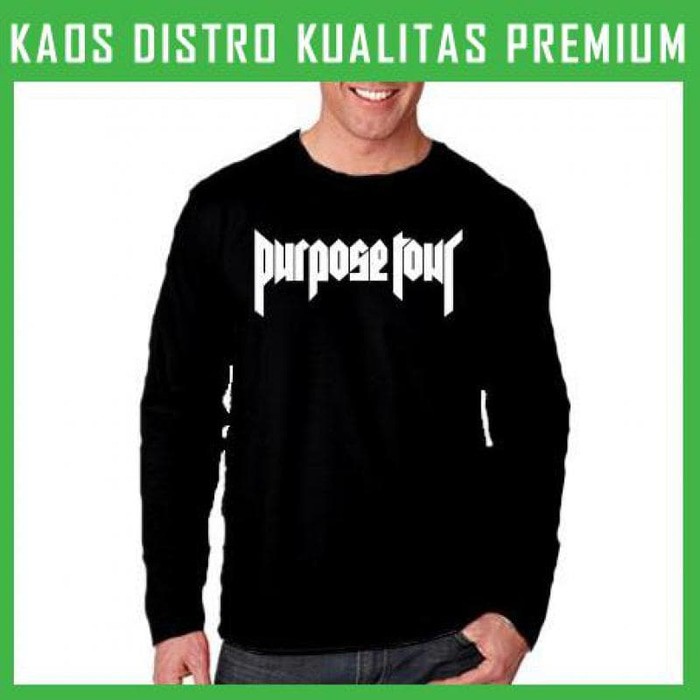 Kaos Purpose Tour Merchandise Logo 2 Lengan Panjang LPG-JTB02