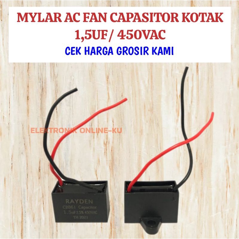 CAPASITOR FAN 1,5UF KAPASITOR KOTAK 1,5UF AC KIPAS 450VAC 400VAC