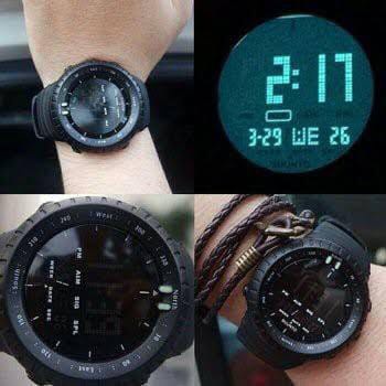 JAM TANGAN PRIA DIGITAL ANTI AIR SUNTO COREE  SPORTY OUTDOOR STRAP RUBBER BLACK