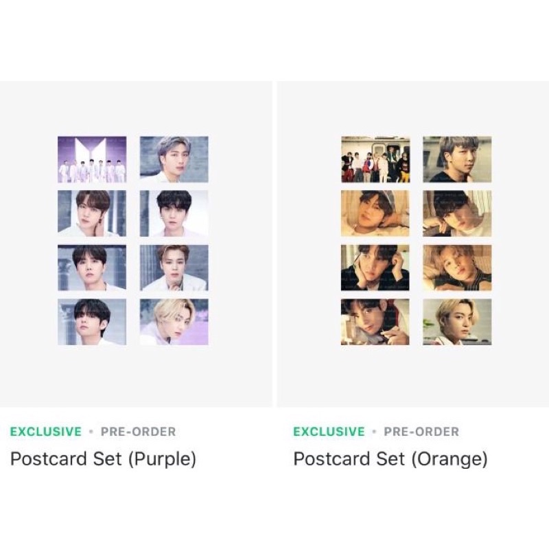 Official Weverse BTS The Best Postcard Set (Orange & Purple) Jungkok Jimin Jhope Suga RM Jin V Taehy