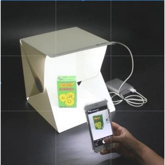 Mini studio lengkap dengan lighting LED